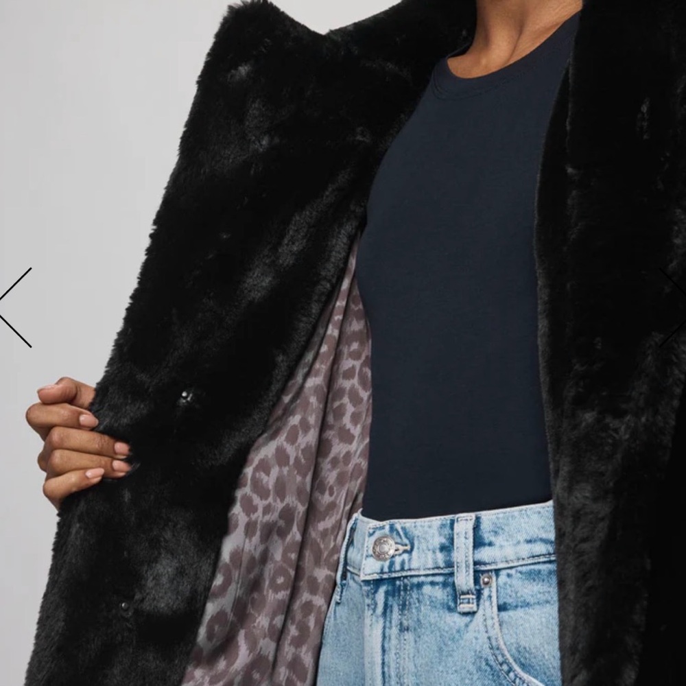 Splendid Black Faux Fur Coat